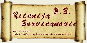 Milenija Borvičanović vizit kartica